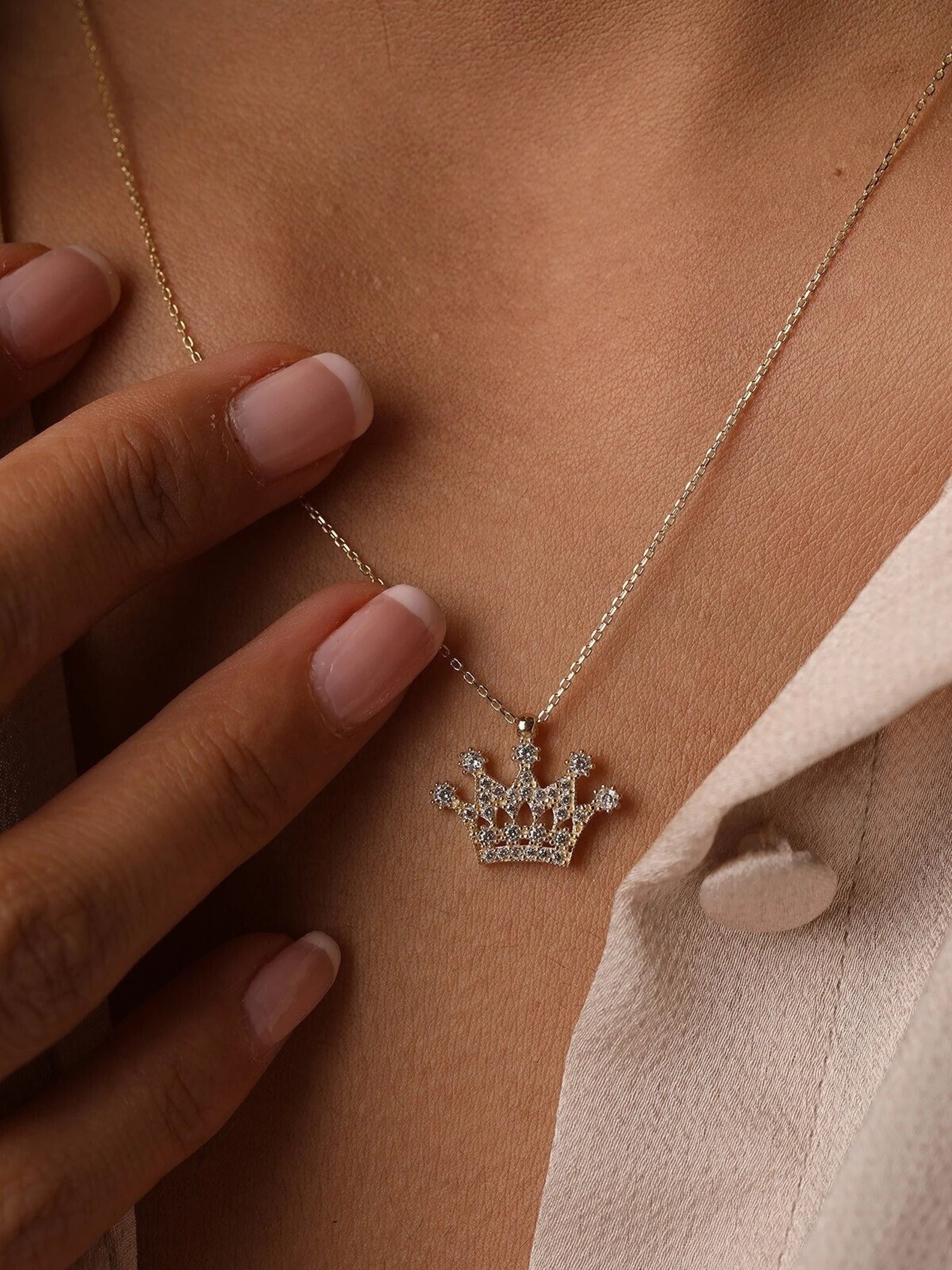 Crown Silver Necklace